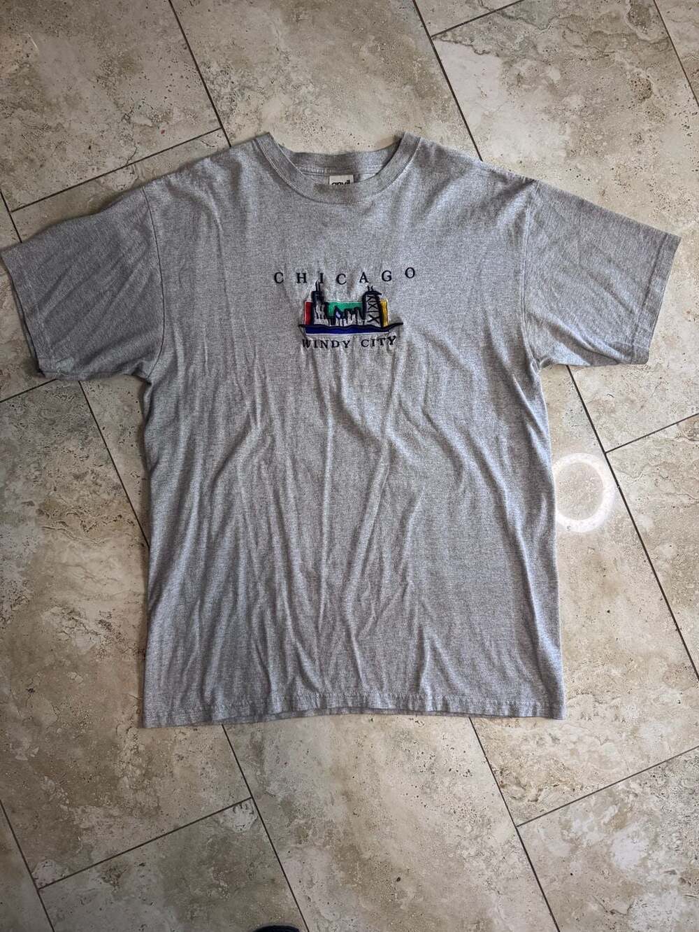 Vintage Anvil Chicago Windy City Embroidered Souvenir T-Shirt